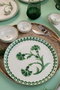 Hermia NPMOD14KH880801 Juego de Desayuno de Porcelana de 14 Piezas, Crema y Verde